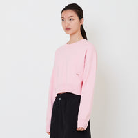 Women Oversized Cropped Sweater - Pink - SW2502042A