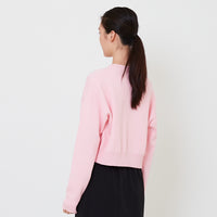 Women Oversized Cropped Sweater - Pink - SW2502042A