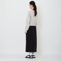 Women Nylon Midi Skirt - Black - SW2502045B