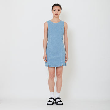 Women Denim Short Dress - Light Blue - SW2502051A