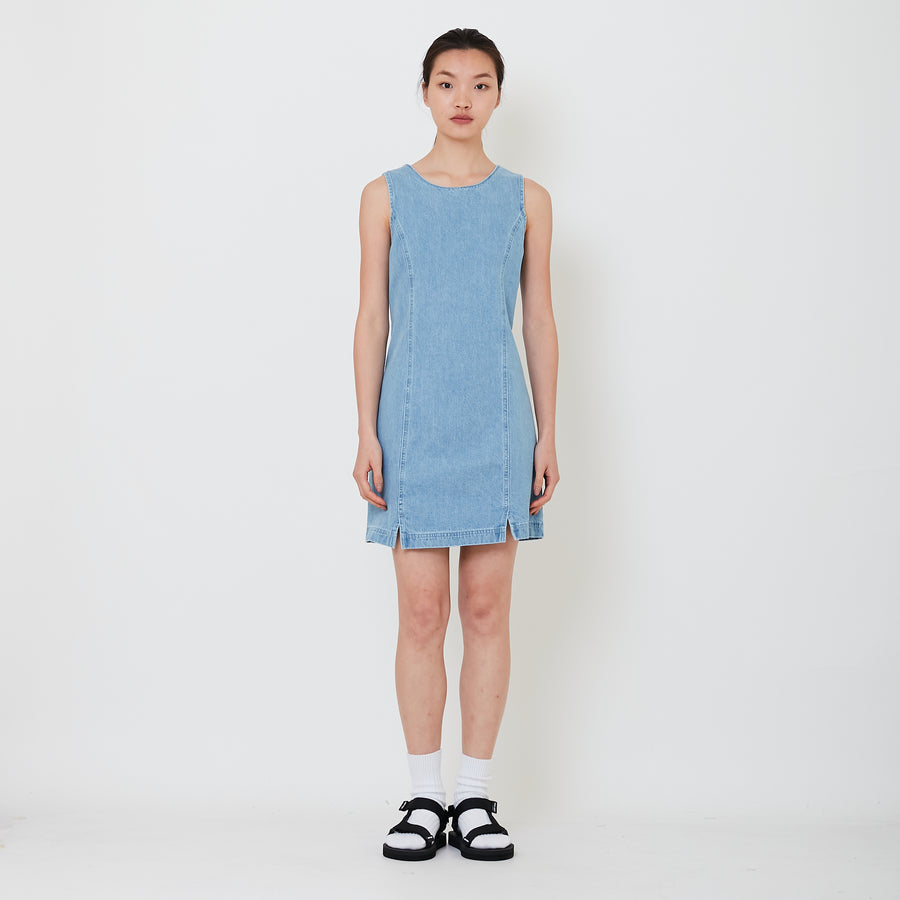 Women Denim Short Dress - Light Blue - SW2502051A