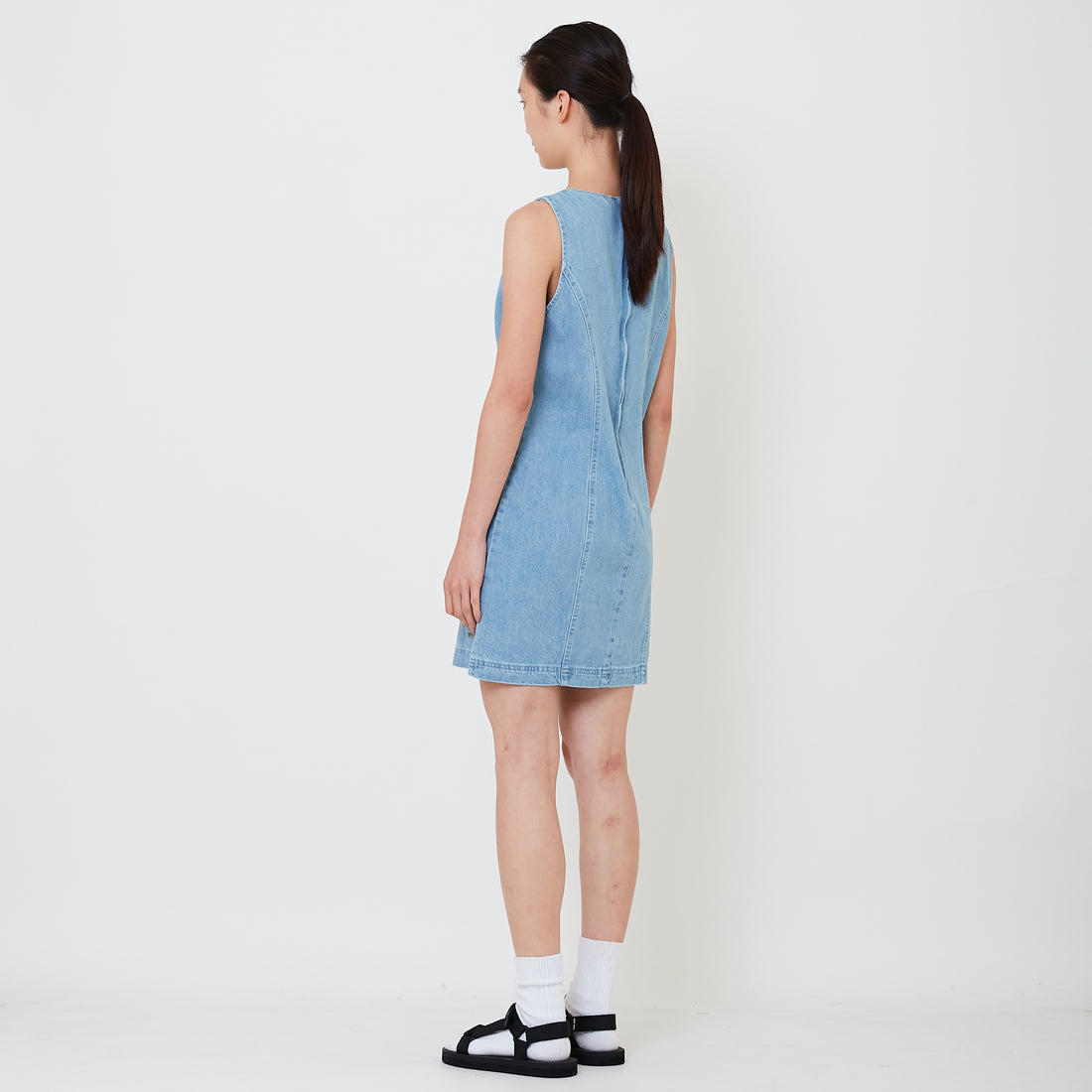 Women Denim Short Dress - Light Blue - SW2502051A