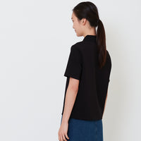 Women Neoprene Polo Top - Black - SW2503058D