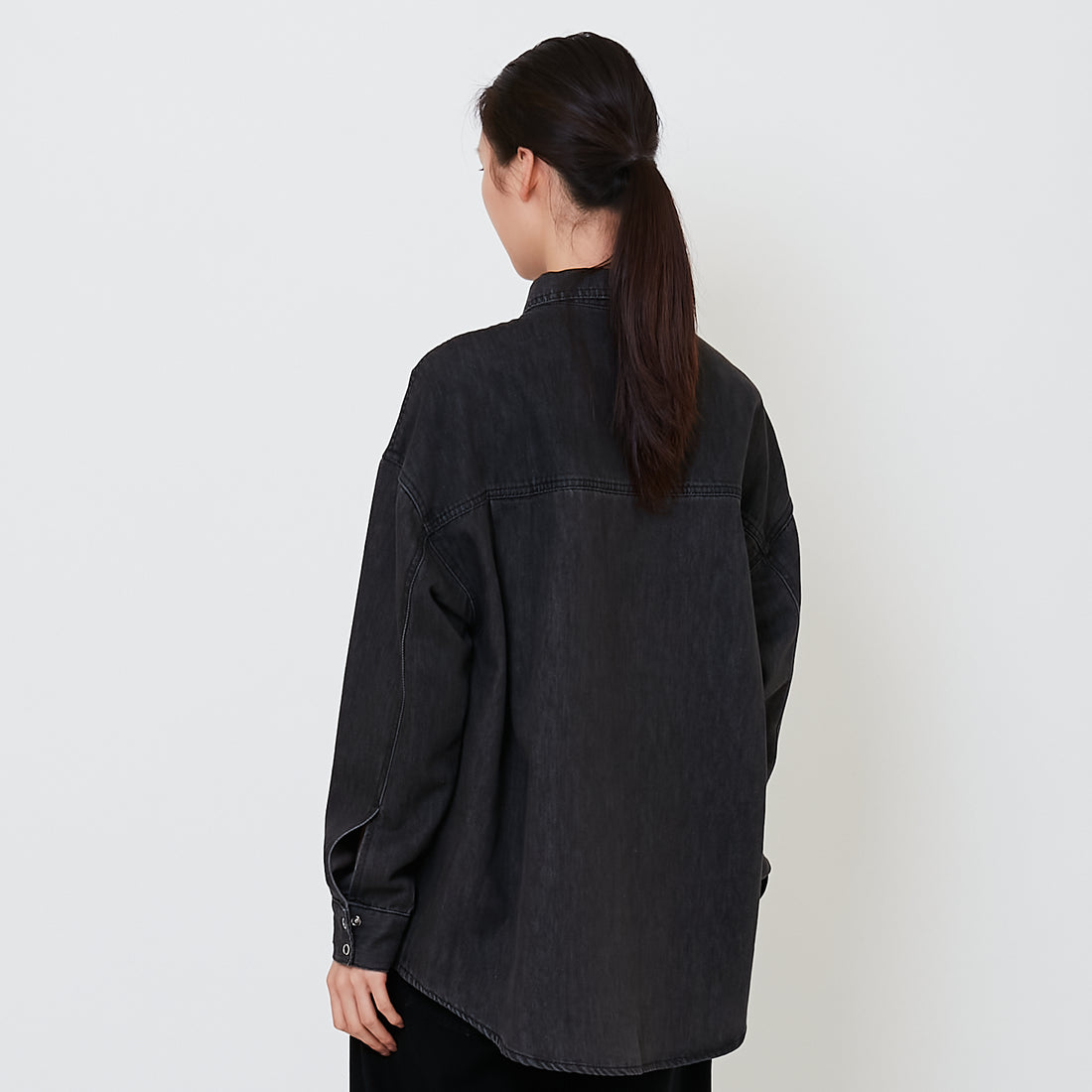 Women Denim Shirt - Black - SW2503060B