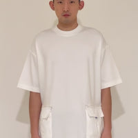 Men Detachable Patch Pocket Oversized Top - Off White - SM2412250A