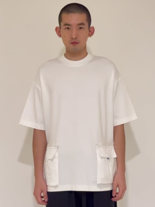 Men Detachable Patch Pocket Oversized Top - Off White - SM2412250A