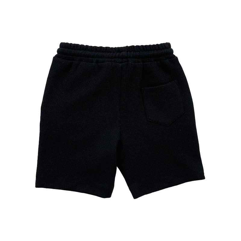 Boy Waffle Knit Shorts - Black - SB2207069C