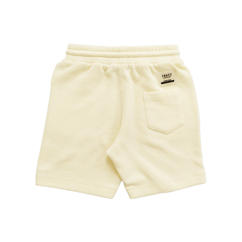 Boy Waffle Knit Shorts - Light Yellow - SB2302164B