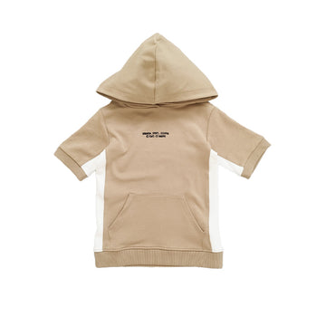 Boy Contrast Printed Hoodie - Khaki - SB2303180A