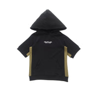 Boy Contrast Printed Hoodie - Black - SB2303180B