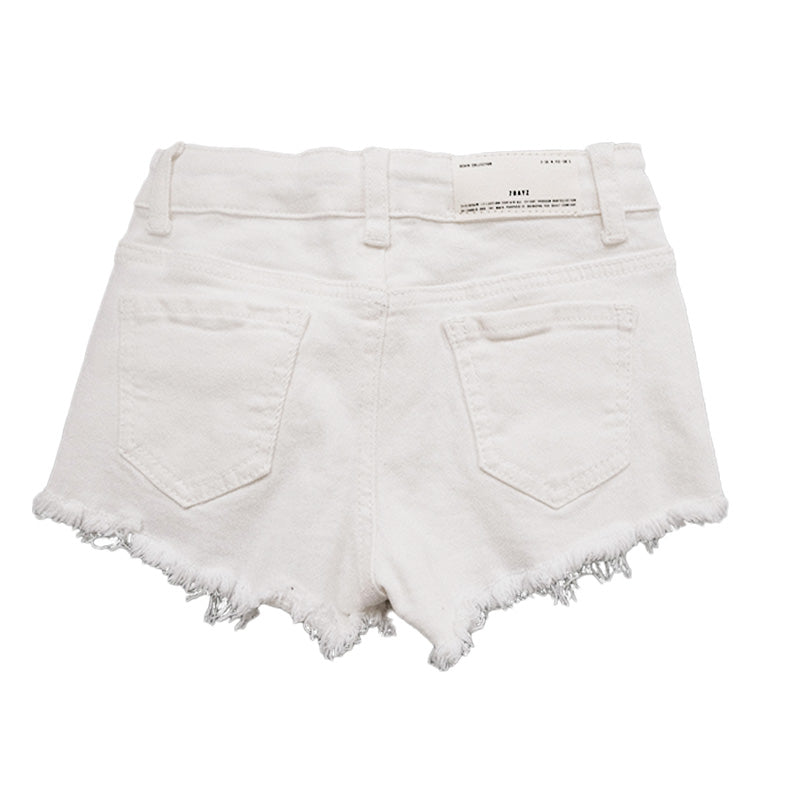 Girl Denim Shorts - White - SG2302042A