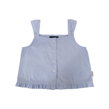 Girl Ruffled Sleeveless Top - Light Blue - SG2301010B