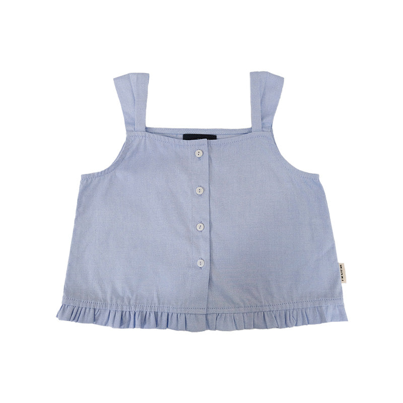 Girl Ruffled Sleeveless Top - Light Blue - SG2301010B