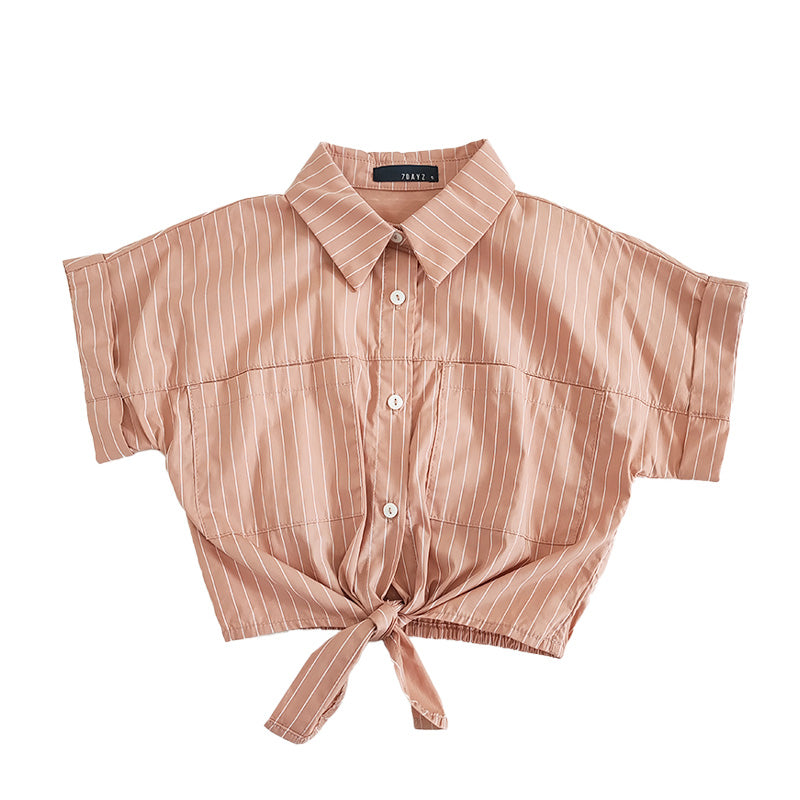 Girl Cropped Shirt - Blush - SG2301013B