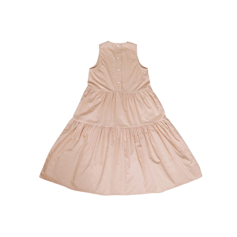 Girl Tiered Dress - Light Pink - SG2301017B