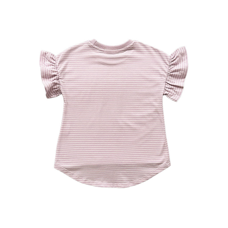 Girl Striped Top - Light Purple - SG2302022B