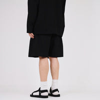 Men Wide Leg Shorts - Black - SM2212167B