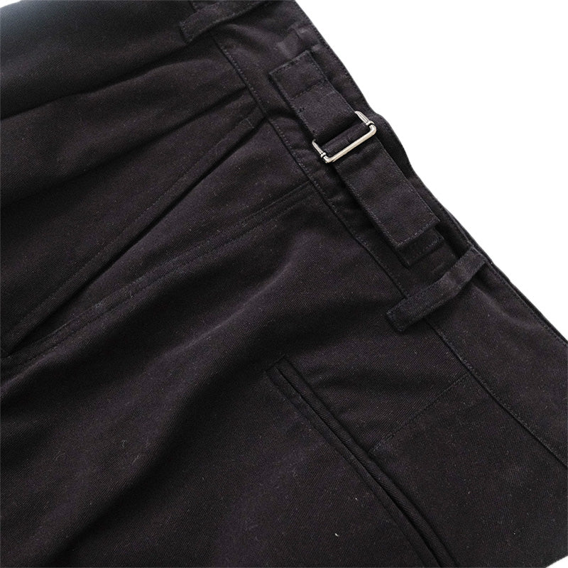 Men Wide Leg Long Pants  - Black - SM2212168B