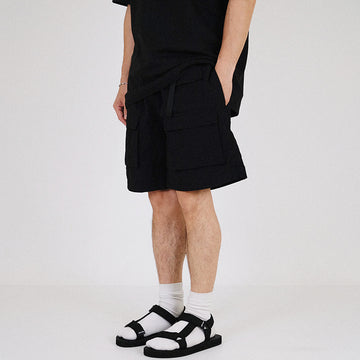 Men Nylon Shorts - Black - SM2301063D