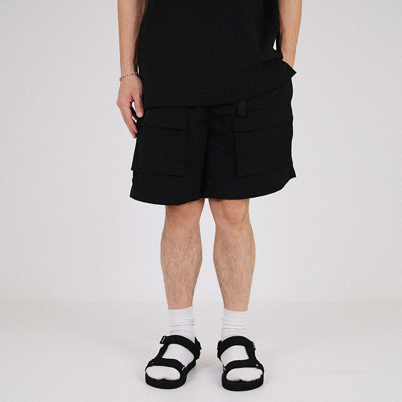 Men Nylon Shorts - Black - SM2301063D