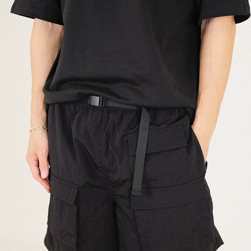 Men Nylon Shorts - Black - SM2301063D