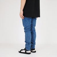 Men Skinny Long Jeans With Belt - Blue - SM2303028B