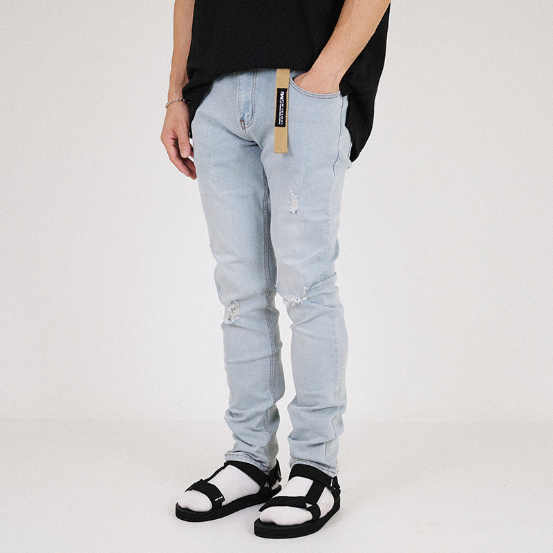 Men Skinny Long Jeans With Belt

 - Light Blue - SM2304044B