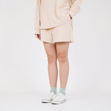 Women Waffle Knit Shorts - Nude - SW2204452C