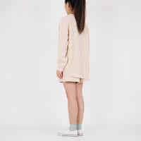 Women Waffle Knit Shorts - Nude - SW2204452C