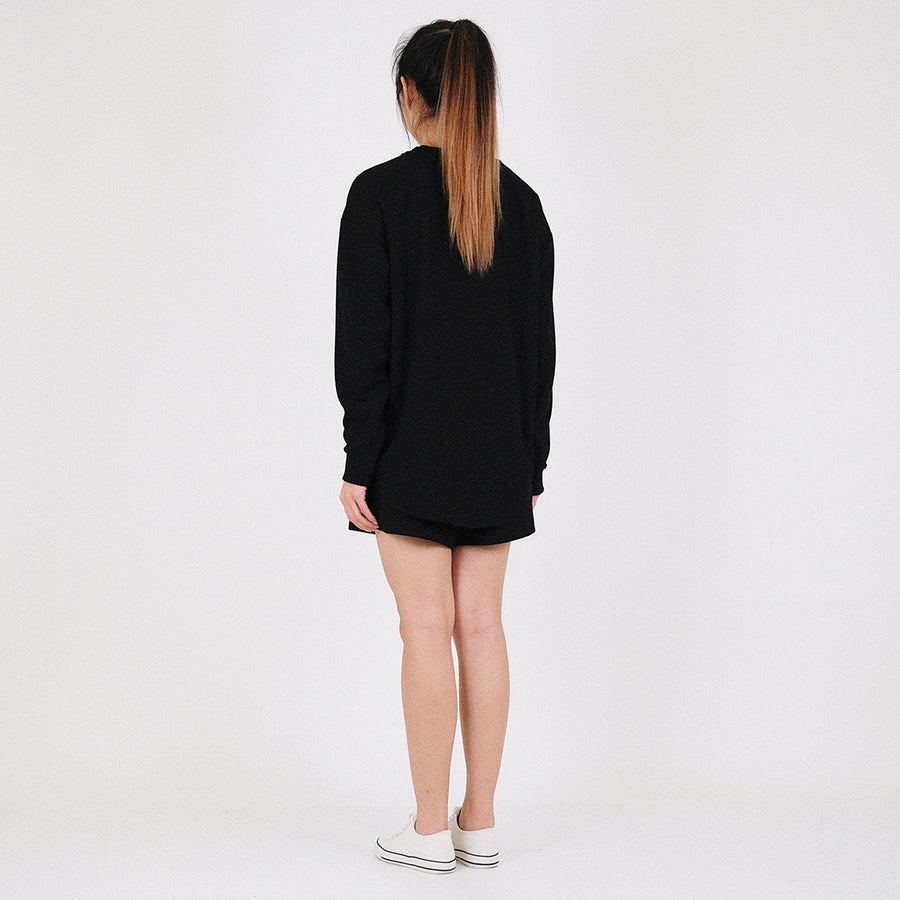 Women Waffle Knit Shorts - Black - SW2204452E