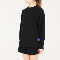 Women Waffle Knit Top - Black - SW2204451E