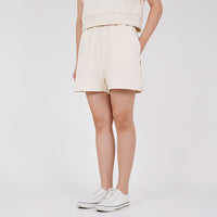 Women Elastic Waist Sweatshorts
 - Sand - SW2211561A