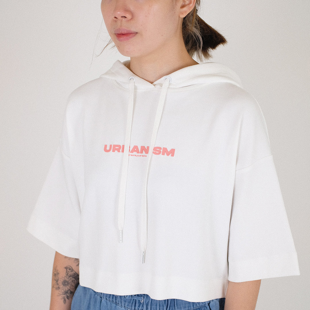 Women Cropped Hoodie - Off White - SW2212574A