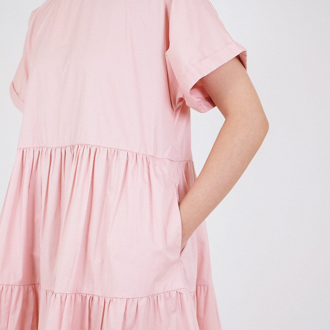 Women Tiered Dress
 - Pink - SW2212579B