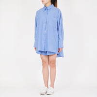 Women Oversized Shirt - Blue - SW2212584A