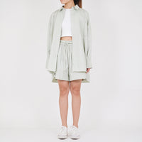 Women Oversized Shirt - Light Green - SW2212584B