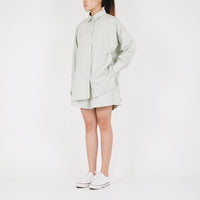 Women Oversized Shirt - Light Green - SW2212584B