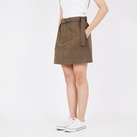 Women Elastic Waist Skirt - Army Green - SW2301017B