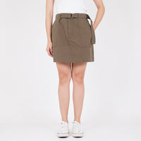 Women Elastic Waist Skirt - Army Green - SW2301017B